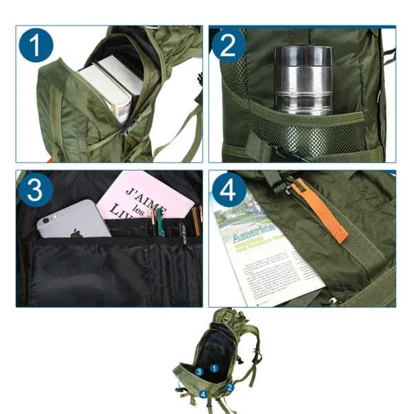 Waterproof Lightweight Backpack For Travel, Hiking - Image 6