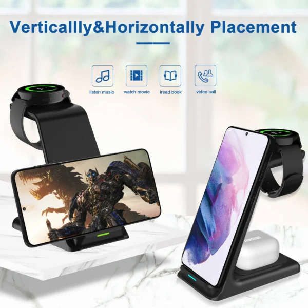 3-In-1 Wireless Charging Station for iPhone And Samsung Devices - Image 3