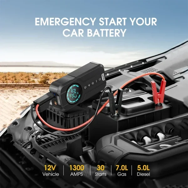 Portable Car Jump Starter and Air Compressor - Image 2