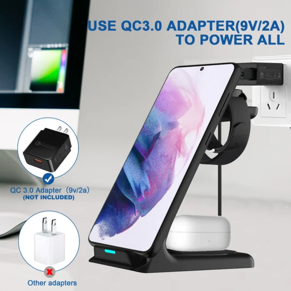 3-In-1 Wireless Charging Station for iPhone And Samsung Devices - Image 5